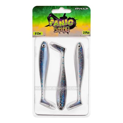Силиконови шадове Ryuji Panic Shad 9 см, 3 бр., цвят Blue Glit