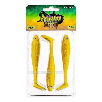 Силиконови шадове Ryuji Panic Shad 9 см, 3 бр., цвят Chartreuse Glow