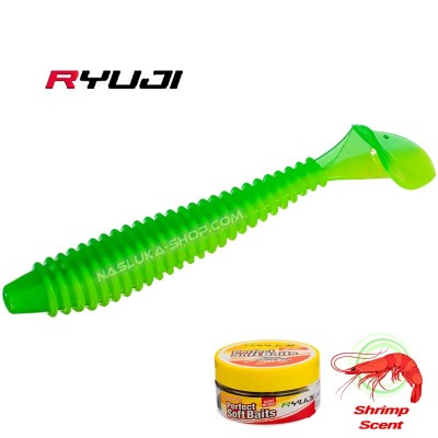 Ароматизирани силиконови примамки Ryuji Perfect Baits LT, цвят D, 7 см, 10 бр.