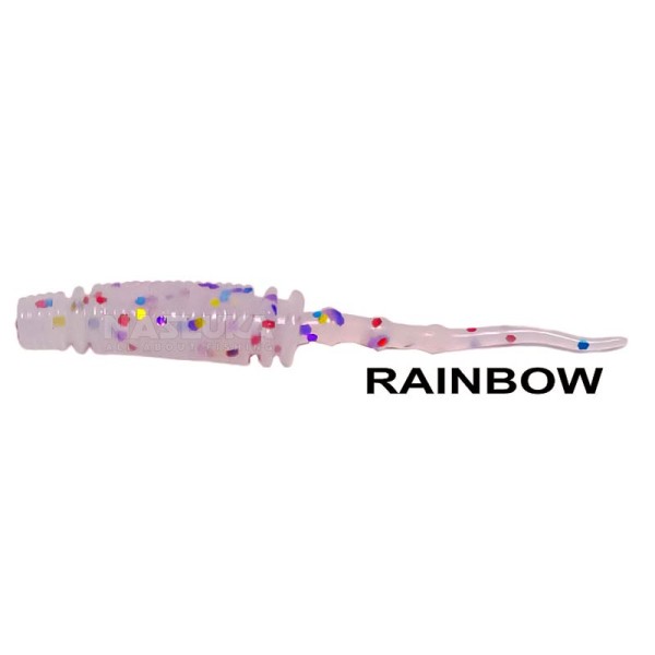 Силиконови примамки Ryuji Rock Worm 4 см, 12 бр., цвят Rainbow — снимка 1