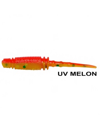 Силиконови примамки Ryuji Rock Worm 4 см, 12 бр., цвят UV Melon