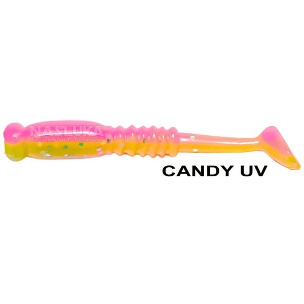 Силиконови примамки Ryuji Rock Tail 4 см, 12 бр., цвят Candy UV — снимка 1