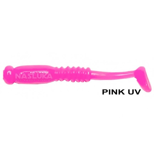 Силиконови примамки Ryuji Rock Tail 4 см, 12 бр., цвят Pink Glow — снимка 1
