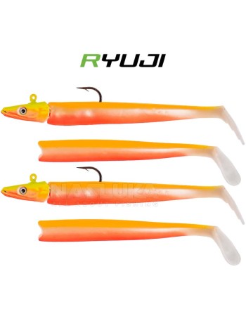 Комплект от 2 джиг глави и 4 тела Ryuji Snake Shad 10 г, Chart Back UV