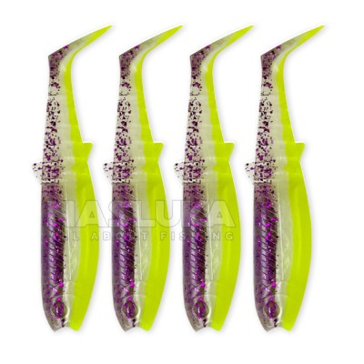 Комплект от 4 бр. силиконови примамки Savage Gear Cannibal Shad 12.5 см/20 г, Chartreuse Pumpkin
