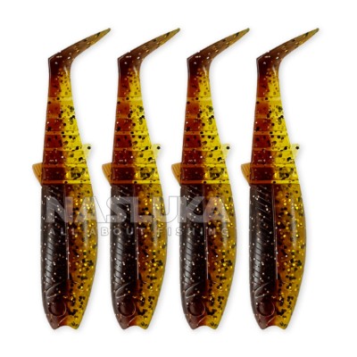 Комплект от 4 бр. силиконови примамки Savage Gear Cannibal Shad 12.5 см/20 г, MotorOil UV