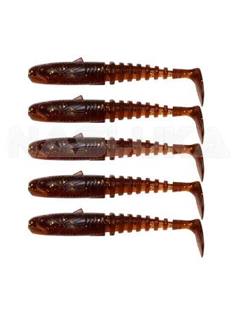 Сет силиконови шадове Savage Gear Gobster Shad, 5 бр., цвят Motoroil UV