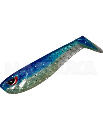 Изкуствени ароматизирани примамки Sea Buzz Boom Shad 5 см, 5 бр., цвят Blue/White