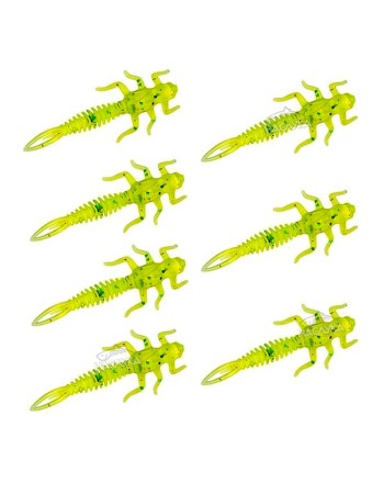 Силиконови примамки-ларви в пакет Senshu May Fly, цвят Chartreuse
