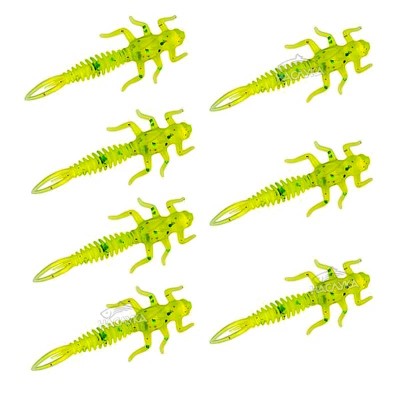 Силиконови примамки-ларви в пакет Senshu May Fly, цвят Chartreuse
