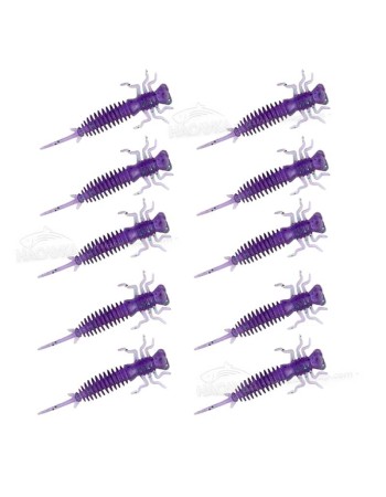 Силиконови примамки-ларви в пакет Senshu Nymph Crawler, цвят Purple Haze