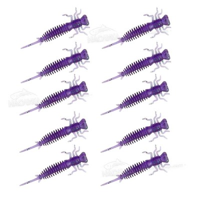Силиконови примамки-ларви в пакет Senshu Nymph Crawler, цвят Purple Haze