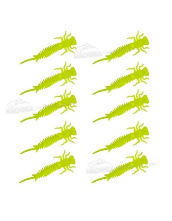 Силиконови примамки-ларви в пакет Senshu Nymph Crawler, цвят Yellow Fluo