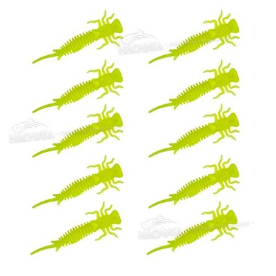 Силиконови примамки-ларви в пакет Senshu Nymph Crawler, цвят Yellow Fluo