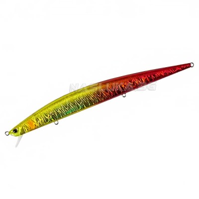 Потъващ воблер за морски риболов Duo Tide Minnow Slim Flyer, Burning Red Gold