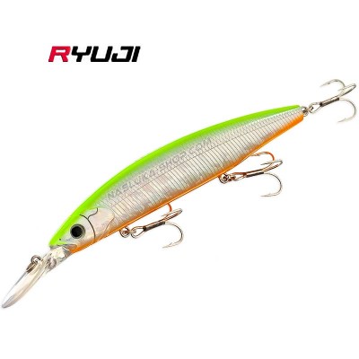 Морски потъващ воблер Ryuji Barrakuda, 12 см, 28 г, Yellow Chart