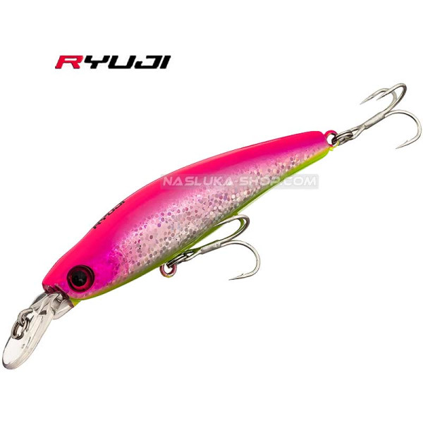 Потъващ воблер Ryuji Bubble Bait 80S, 8 см, 12 г, цвят Pink Chart — снимка 1