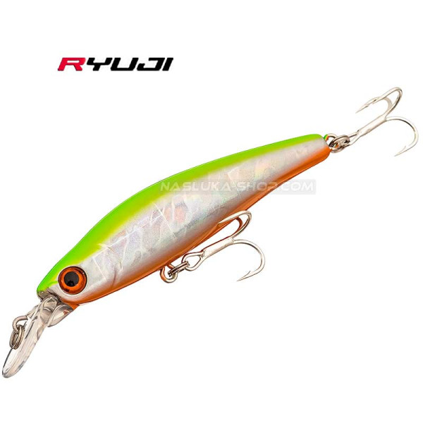 Потъващ воблер Ryuji Bubble Bait 80S, 8 см, 12 г, цвят Yellow Chart — снимка 1