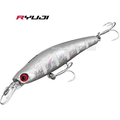 Потъващ воблер Ryuji Bubble Bait 80S, 8 см, 12 г, цвят Zebra Glow