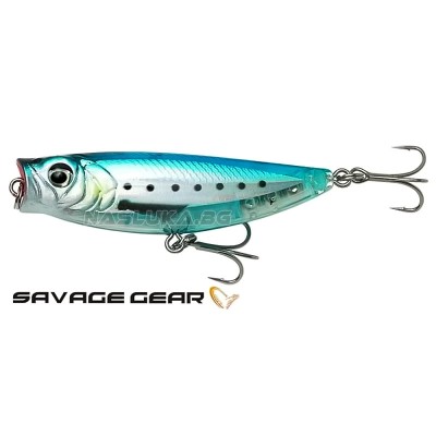 Повърхностна примамка Savage Gear 3D Minnow Pop Walker 5.5 см, 6 г, F, Ghost Sardine