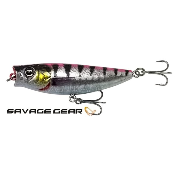 Повърхностна примамка Savage Gear 3D Minnow Pop Walker 5.5 см, 6 г, F, Pink Barracuda — снимка 1