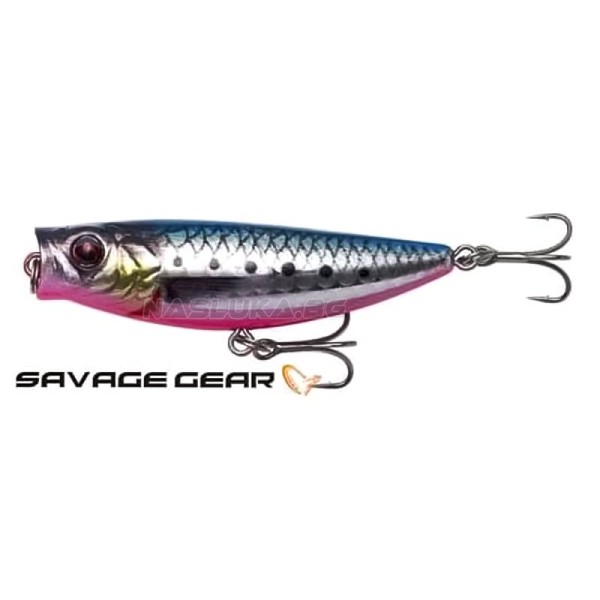 Повърхностна примамка Savage Gear 3D Minnow Pop Walker 5.5 см, 6 г, F, Pink Belly Sardine — снимка 1
