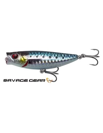 Повърхностна примамка Savage Gear 3D Minnow Pop Walker 6.6 см, 8 г, F, Sardine