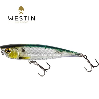 Воблер-уолкър Westin Spot-On Top Walker Floating, Silver Arrow