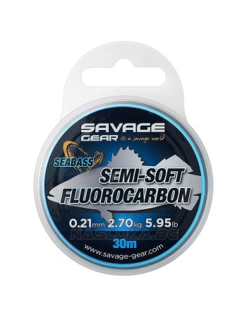 Флуорокарбон за поводи Savage Gear SeaBass Semi-Soft Fluorocarbon, 30 м