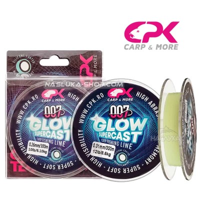 Монофилно влакно за риболов на шаран CPK Glow SuperCast, 300 м