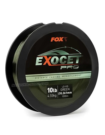 Монофилно шаранджийско влакно Fox Exocet Pro Distance Casting Mono, Lo-Vis Green, 1000 м