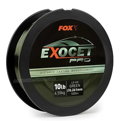 Монофилно шаранджийско влакно Fox Exocet Pro Distance Casting Mono, Lo-Vis Green, 1000 м