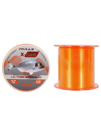 Монофилно влакно за сърф риболов Ryuji X-Cast Orange Surf, 300 м