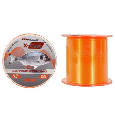 Монофилно влакно за сърф риболов Ryuji X-Cast Orange Surf, 300 м