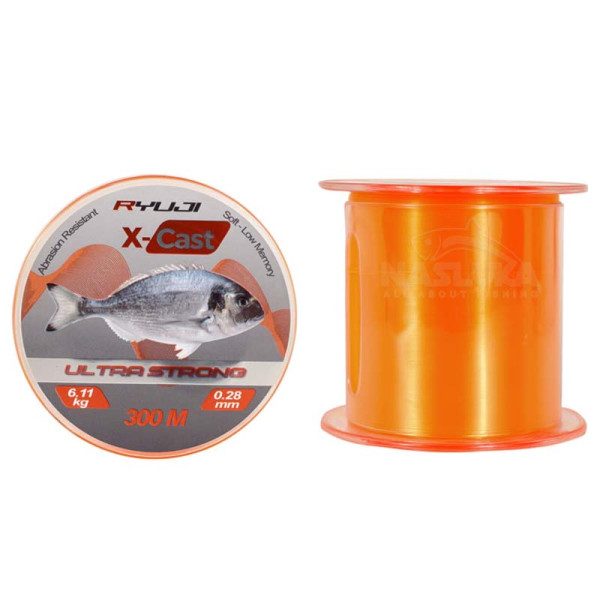 Монофилно влакно за сърф риболов Ryuji X-Cast Orange Surf, 300 м — снимка 1