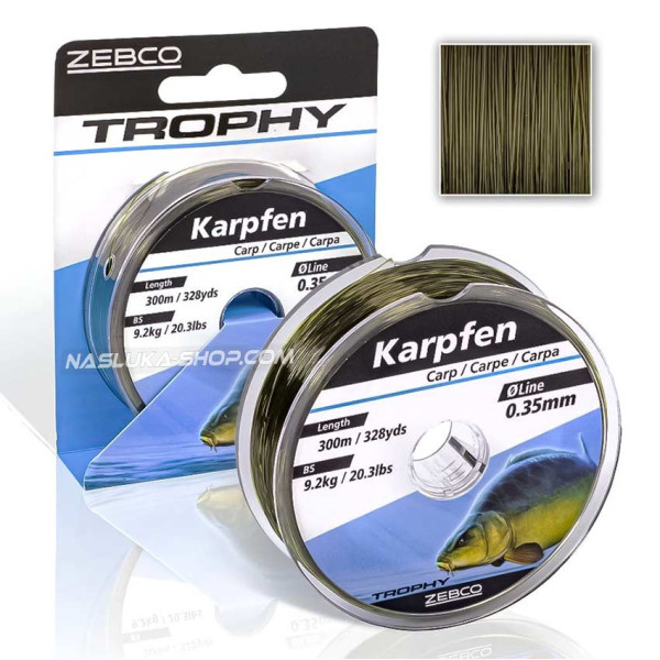 Влакно за риболов на шаран Zebco Trophy Karpfen, 300 м — снимка 1