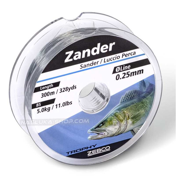 Влакно за риболов на бяла риба Zebco Trophy Zander, 300 м — снимка 2