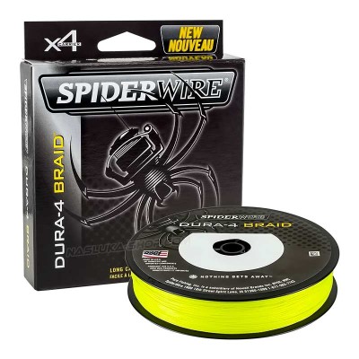 Плетено 4-нишково влакно Spiderwire Dura-4 Braid, Hi Vis Yellow, 150 м