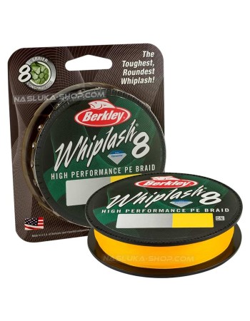 Плетено 8-нишково влакно Berkley Whiplash PE Braid, 300 м, Yellow