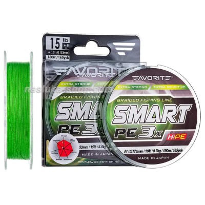 Плетено влакно Favorite Smart PE 3x 150 м, Green