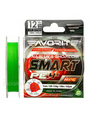 Плетено влакно Favorite Smart PE 4X Light Green, 150 м