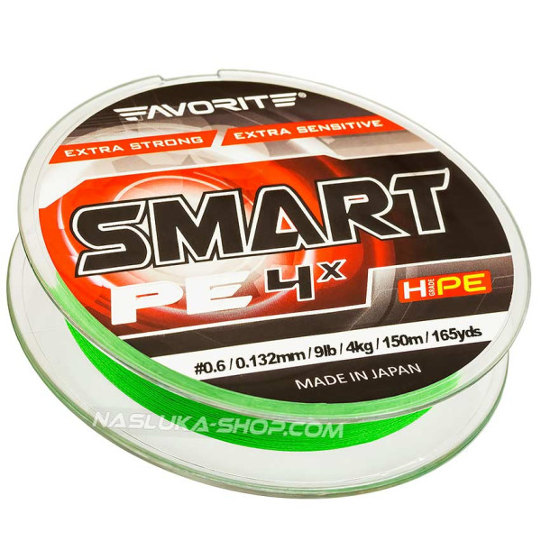 Плетено влакно Favorite Smart PE 4X Light Green, 150 м — снимка 2