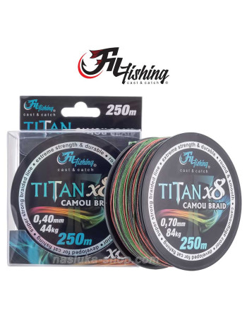 Плетено влакно за риболов на сом Fil Fishing Titan x8 Camou Braid, 250 м