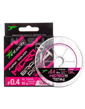 Плетено влакно Intech MicroN Braid x4, 100 м, Pink