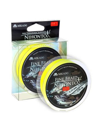 Плетено влакно Mikado Nihonto 4x Fine Braid, 150 м, Fluo Yellow