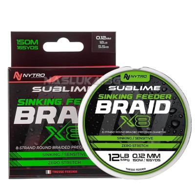 Потъващо плетено влакно за фидер Nytro Sublime Sinking Feeder Braid X8, 150 м