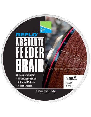Плетено 8-нишково влакно Reflo Absolute Feeder Braid, 150 м