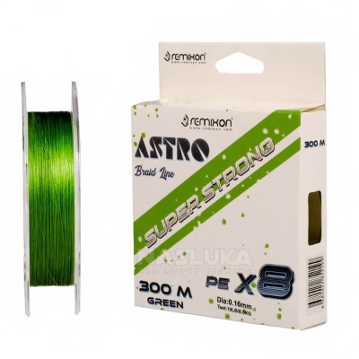Плетено 8-нишково влакно Remixon Astro Green, 300 м