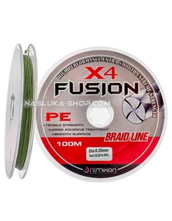 4-нишково плетено влакно Remixon Fusion Braid x4 Green, 100 м