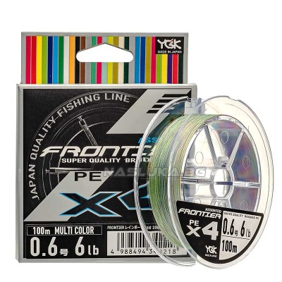 Плетено 4-нишково влакно YGK Frontier x4, Multi Color, 100 м